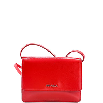 Prada Wallet on Strap Vernice Saffiano Leather Small