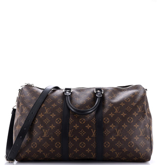 Louis Vuitton Keepall Bandouliere Bag Macassar Monogram Canvas 45