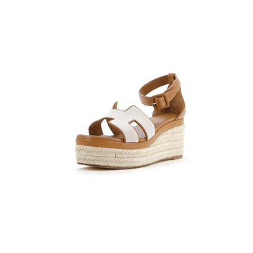 Hermes Women's Elda Wedge Espadrilles Canvas and Leather