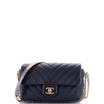 Chanel Chain Around CC Flap Bag Chevron Lambskin Mini