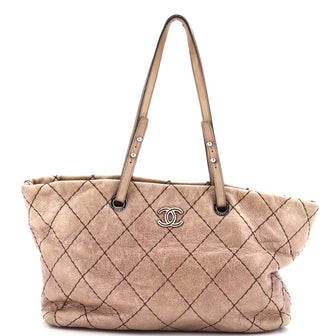Chanel On The Road Tote Quilted Leather Large