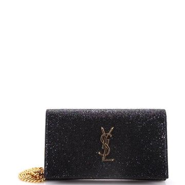 Saint Laurent Classic Monogram Wallet on Chain Glitter