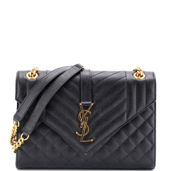 Saint Laurent Classic Monogram Envelope Satchel Mixed Matelasse Leather Medium
