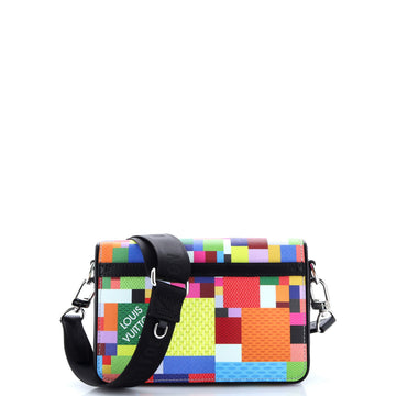 Louis Vuitton Studio Messenger Bag Limited Edition Multicolor Damier Graphite 3D