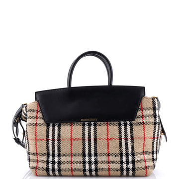 Burberry Catherine Tote Vintage Check Tweed and Leather Medium