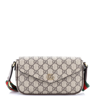 Gucci Ophidia Envelope Flap Shoulder Bag GG Coated Canvas Mini