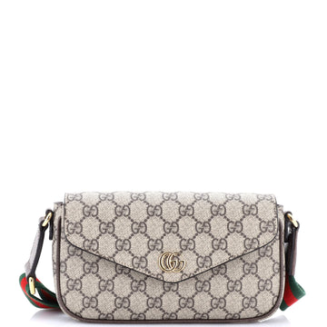 Gucci Ophidia Envelope Flap Shoulder Bag GG Coated Canvas Mini