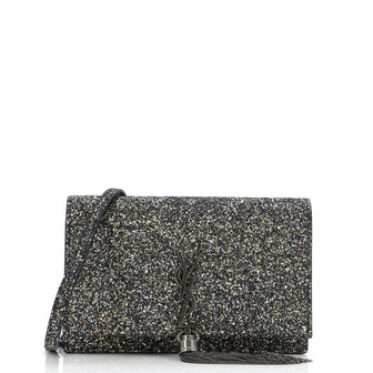 Saint Laurent Classic Monogram Tassel Chain Wallet Glitter
