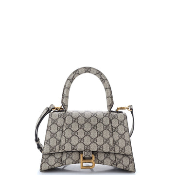 Gucci x Balenciaga The Hacker Project Hourglass Top Handle Bag GG Coated Canvas Small