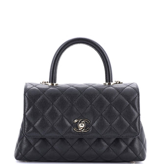 Chanel Coco Top Handle Bag Quilted Caviar Mini