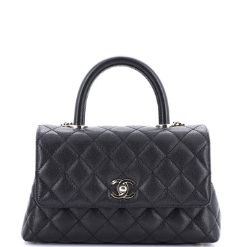 Chanel Coco Top Handle Bag Quilted Caviar Mini