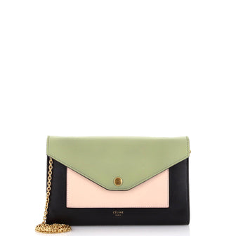 Celine Pocket Envelope Shoulder Bag Leather Small