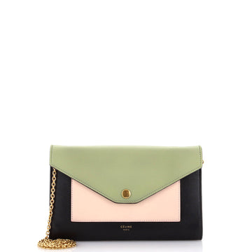 Celine Pocket Envelope Shoulder Bag Leather Small