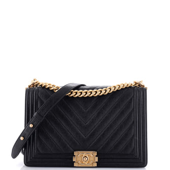 Chanel Double Stitch Boy Flap Bag Quilted Calfskin Large