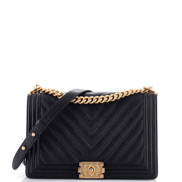 Chanel Double Stitch Boy Flap Bag Quilted Calfskin Large