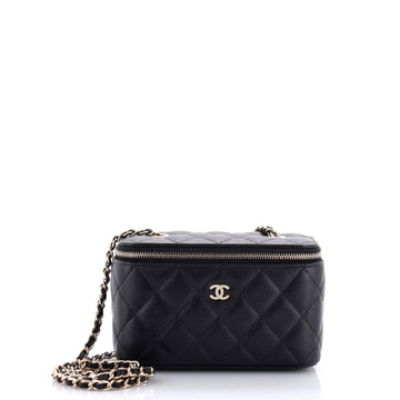 Chanel Classic Vanity Case with Chain Quilted Caviar Small