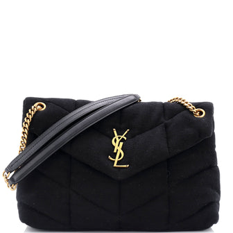 Saint Laurent Loulou Puffer Shoulder Bag Quilted Suede Medium