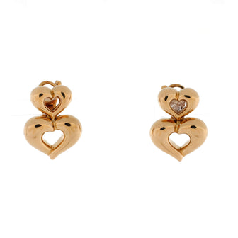 Van Cleef & Arpels Double Heart Earrings 18K Yellow Gold