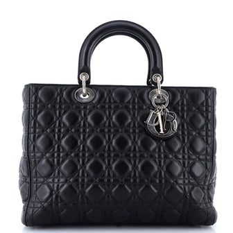 Christian Dior Lady Dior Bag Cannage Quilt Lambskin Large
