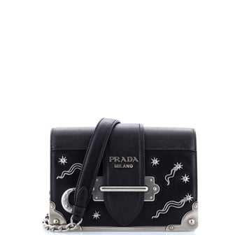 Prada Cahier Crossbody Bag Embellished Leather Small