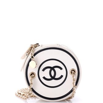 Chanel CC Round Vanity Case with Chain Quilted Lambskin Mini