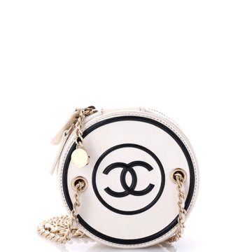 Chanel CC Round Vanity Case with Chain Quilted Lambskin Mini