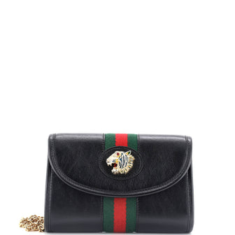 Gucci Rajah Web Chain Shoulder Bag Leather Mini