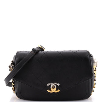 Chanel Two Tone Envelope Flap Bag Quilted Calfskin Medium