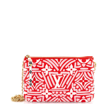 Louis Vuitton Double Zip Pochette Limited Edition Crafty Monogram Giant