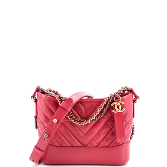 Chanel Gabrielle Hobo Chevron Aged Calfskin Small