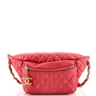 Chanel Front Pocket Waist Bag Quilted Calfskin
