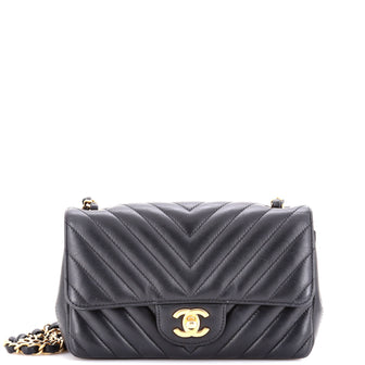Chanel Classic Single Flap Bag Chevron Lambskin Mini