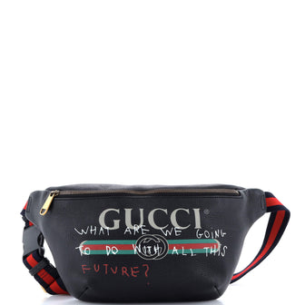 Gucci Logo Belt Bag Printed Leather Medium