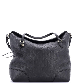 Gucci Bree Convertible Top Handle Bag Guccissima Leather Medium