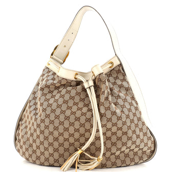 Gucci Interlocking Icon Drawstring Hobo GG Canvas Large