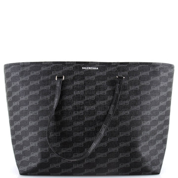 Balenciaga Signature East-West Shopper Tote BB Monogram Coated Canvas Large