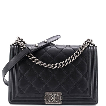 Chanel Boy Flap Bag Quilted Calfskin Old Medium