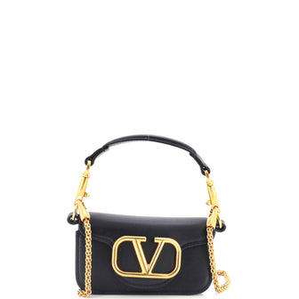 Valentino Garavani VLogo Loco Flap Shoulder Bag Leather Mini