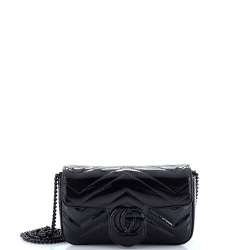 Gucci GG Marmont Flap Bag Matelasse Patent Super Mini