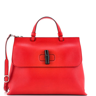 Gucci Bamboo Daily Top Handle Bag Leather Medium