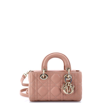 Christian Dior Lady D-Joy Bag Cannage Quilt Lambskin Micro