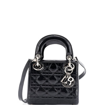 Christian Dior Lady Dior Bag Cannage Quilt Patent Mini