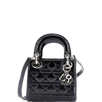 Christian Dior Lady Dior Bag Cannage Quilt Patent Mini