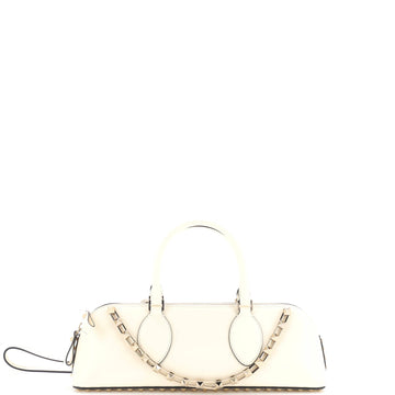 Valentino Garavani Rockstud Zip Up Top Handle Bag Leather East West
