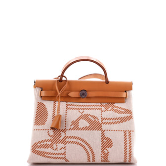 Hermes Herbag Zip Relief Brides de Gala Toile and Leather 31