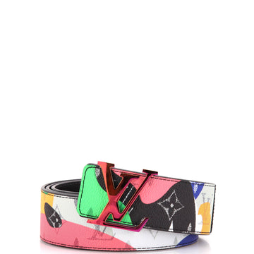 Louis Vuitton x Kid Super LV Initiales Reversible Belt Limited Edition Patchwork Printed Camouflage Monogram Canvas Wide