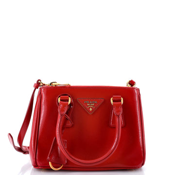 Prada Galleria Double Zip Tote Vernice Saffiano Leather Mini