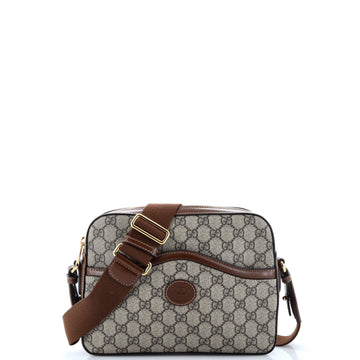 Gucci Interlocking G Patch Messenger Camera Bag GG Coated Canvas