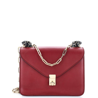 Valentino Garavani Panther Chain Flap Shoulder Bag Leather Small