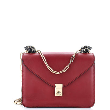 Valentino Garavani Panther Chain Flap Shoulder Bag Leather Small